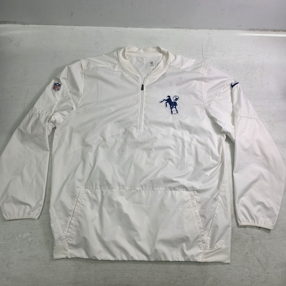 Nike Storm-Fit NFL On Field Indianapolis Colts White Pullover Jacket 2XL VG+
